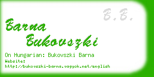 barna bukovszki business card